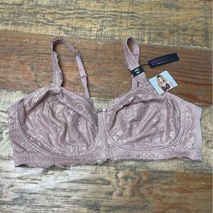 Curvy Couture Women's 44D.46C Luxe Lace Wire free Bralette